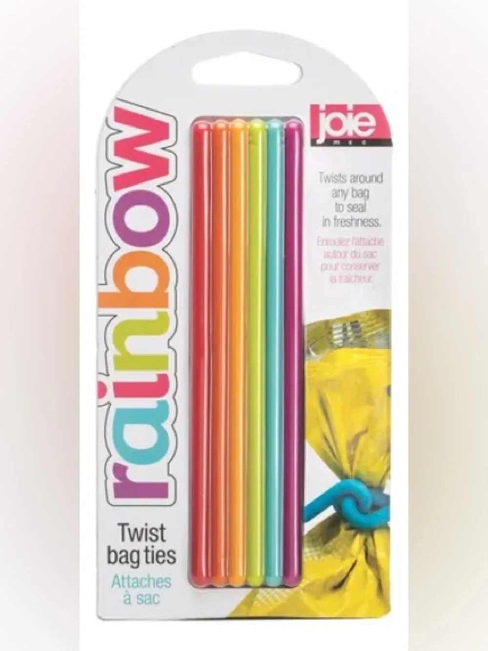 Joie Rainbowow Twist Bag Clips — Bright Multicolor Set